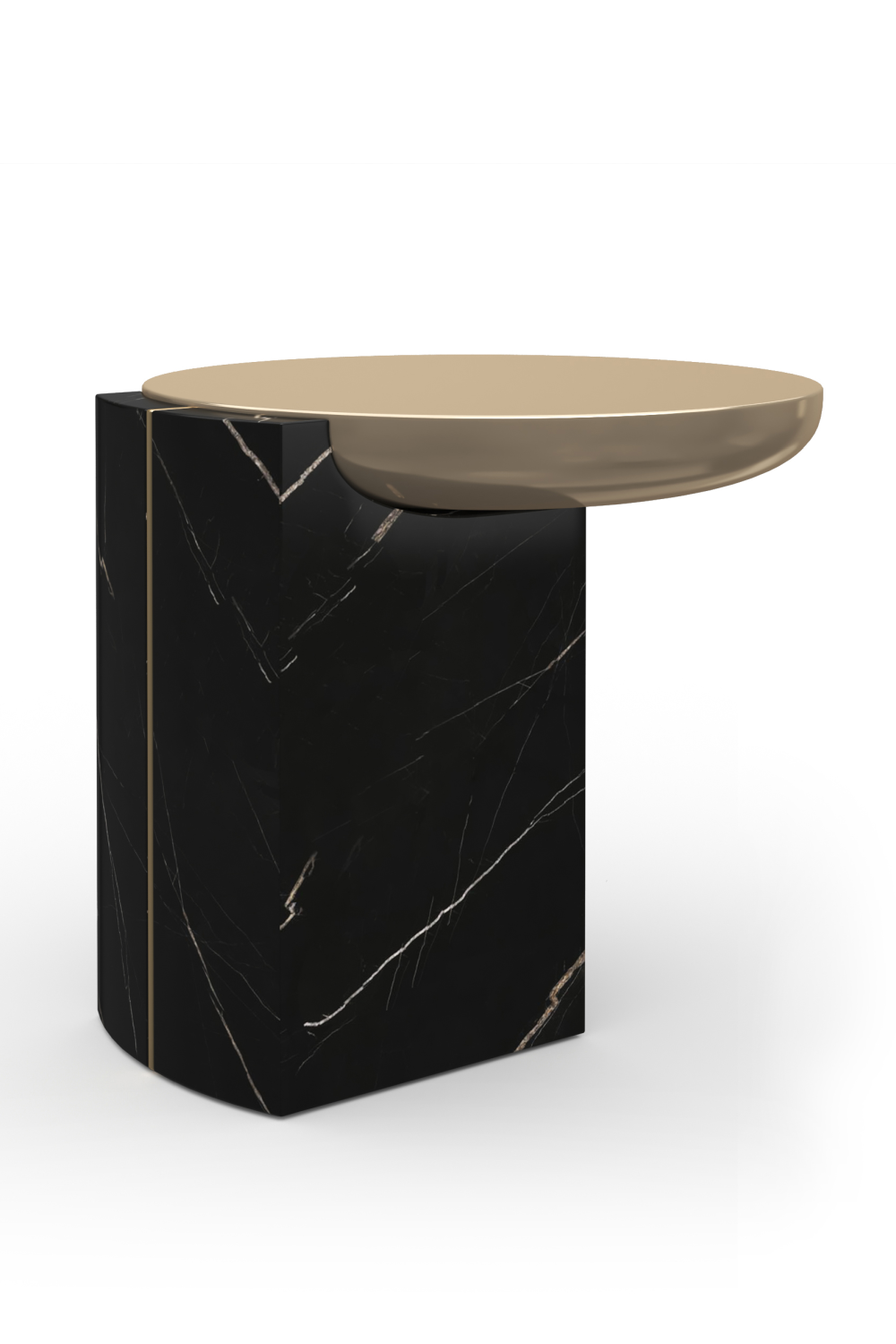 Black Marble Base Side Table | Oroa.com