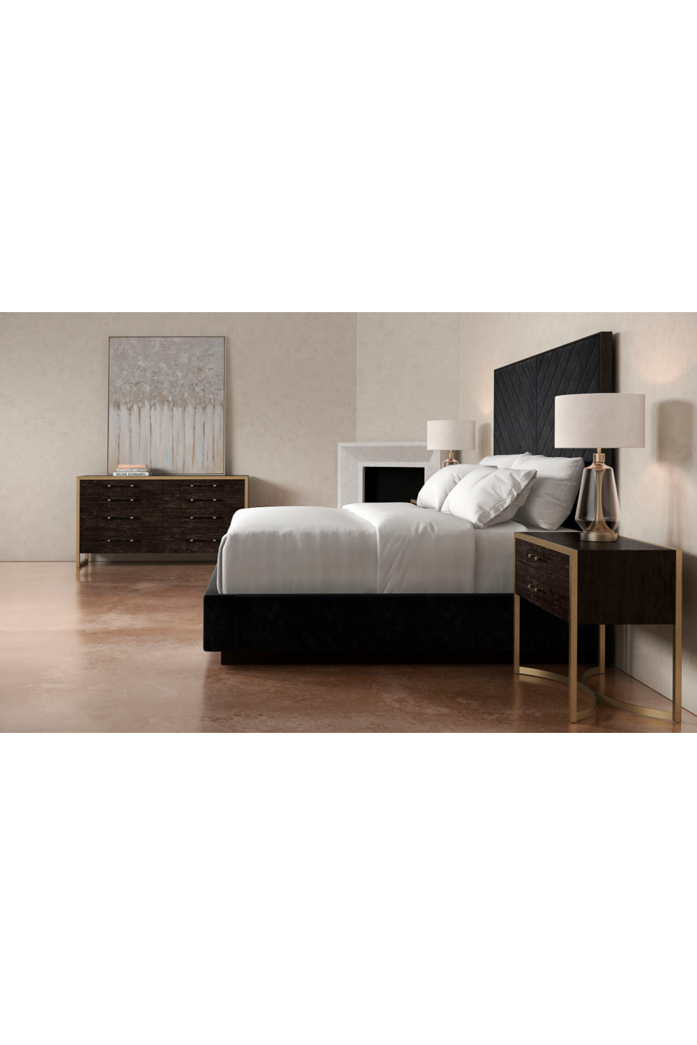 Black Channel-Tufted Bed | Oroa.com
