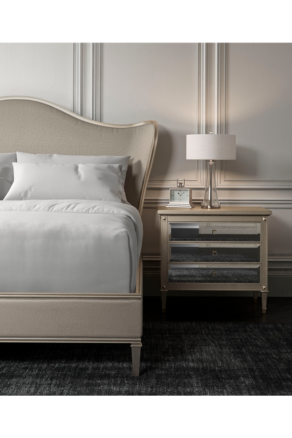 Camelback Upholstered Bed | Oroa.com