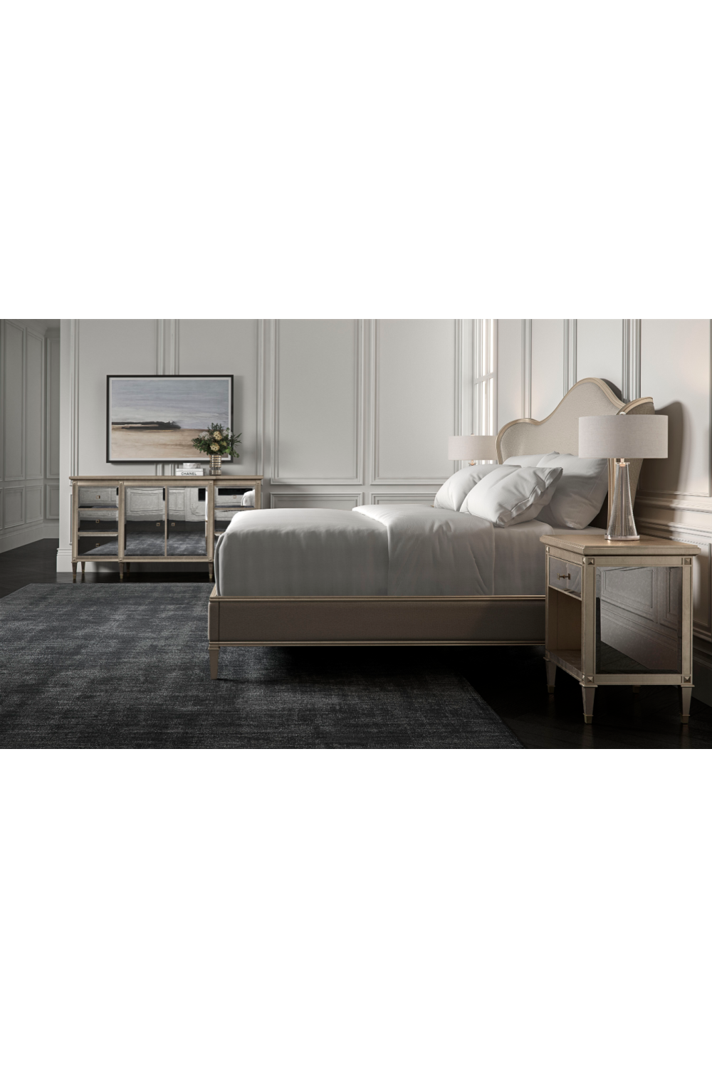 Camelback Upholstered Bed | Oroa.com