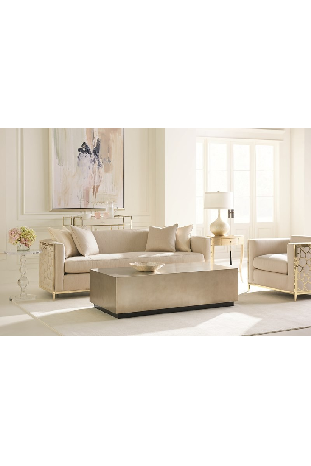 Gold 1-Drawer Accent Table | Oroa.com