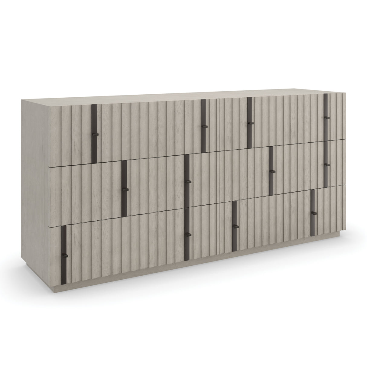 Gray Slatted 6-Drawer Dresser | Oroa.com