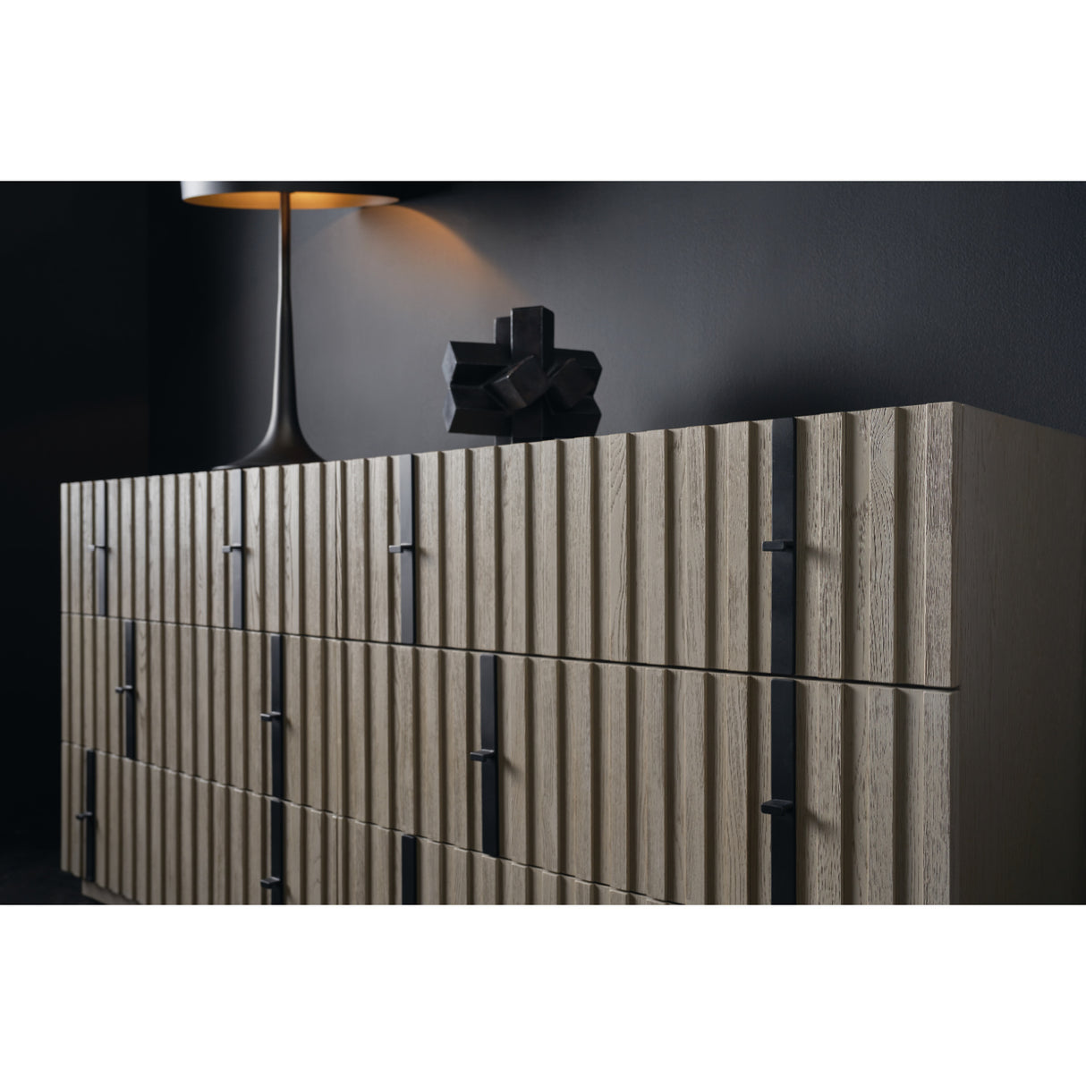 Gray Slatted 6-Drawer Dresser | Oroa.com