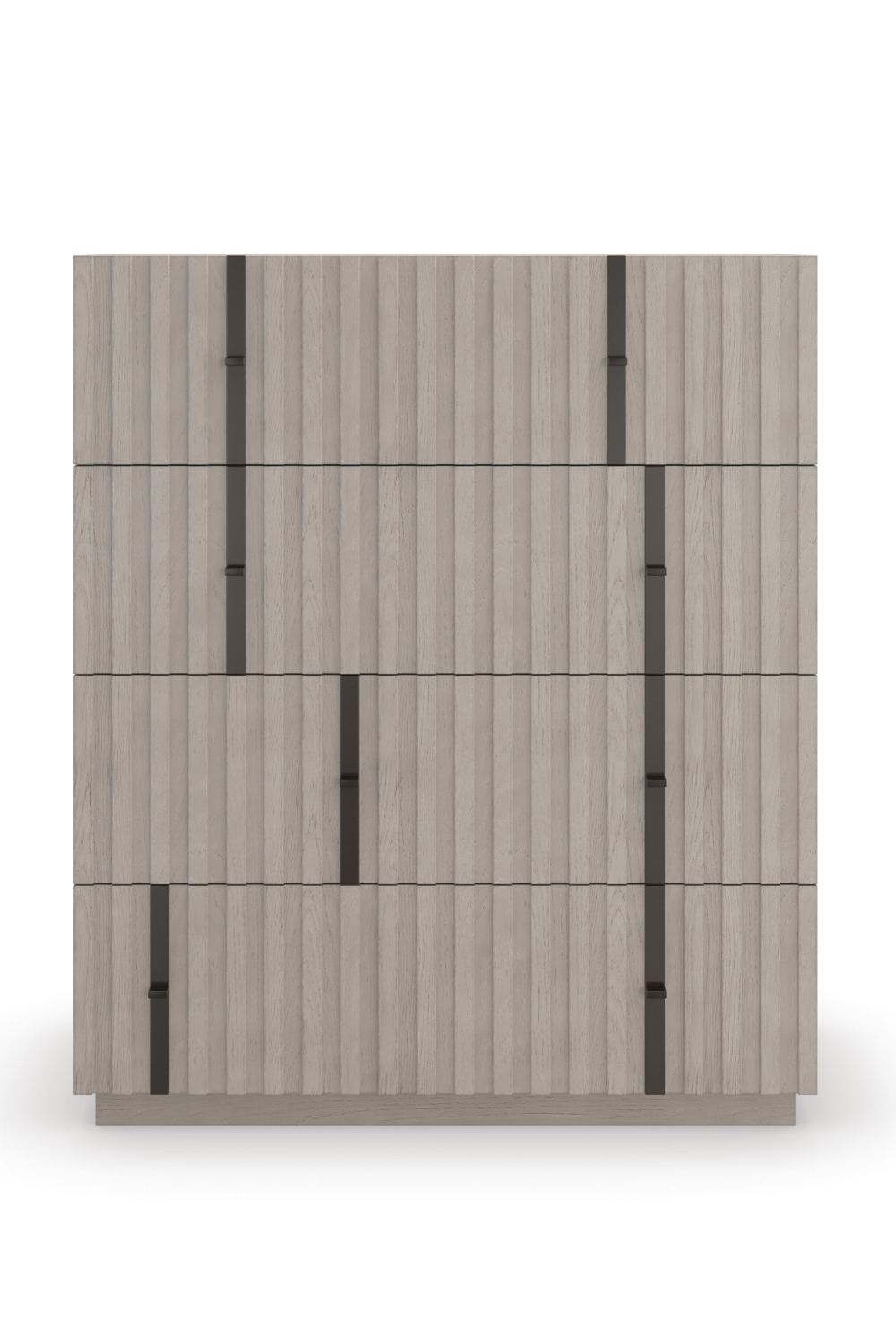 Taupe Slatted Oak 4-Drawer Chest | Oroa.com