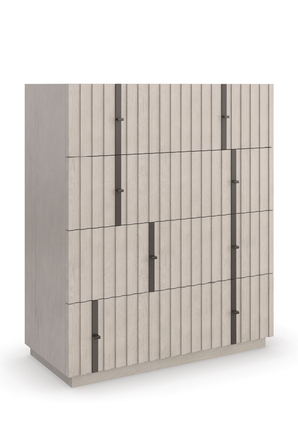 Taupe Slatted Oak 4-Drawer Chest | Oroa.com