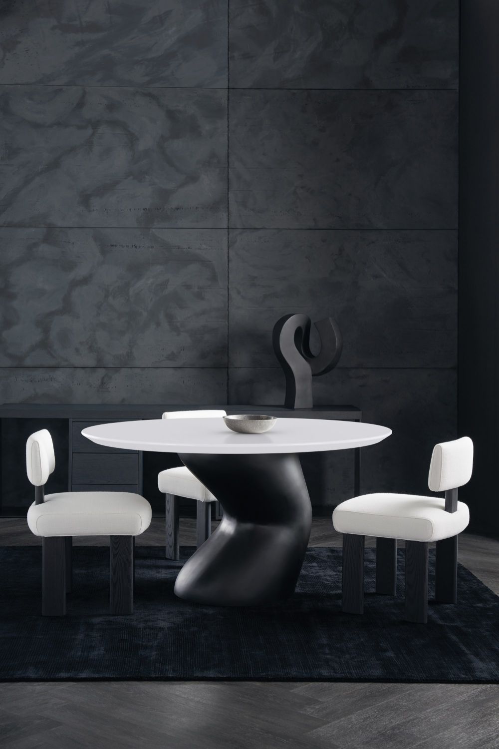 Wavy Black Base Dining Table | Oroa.com