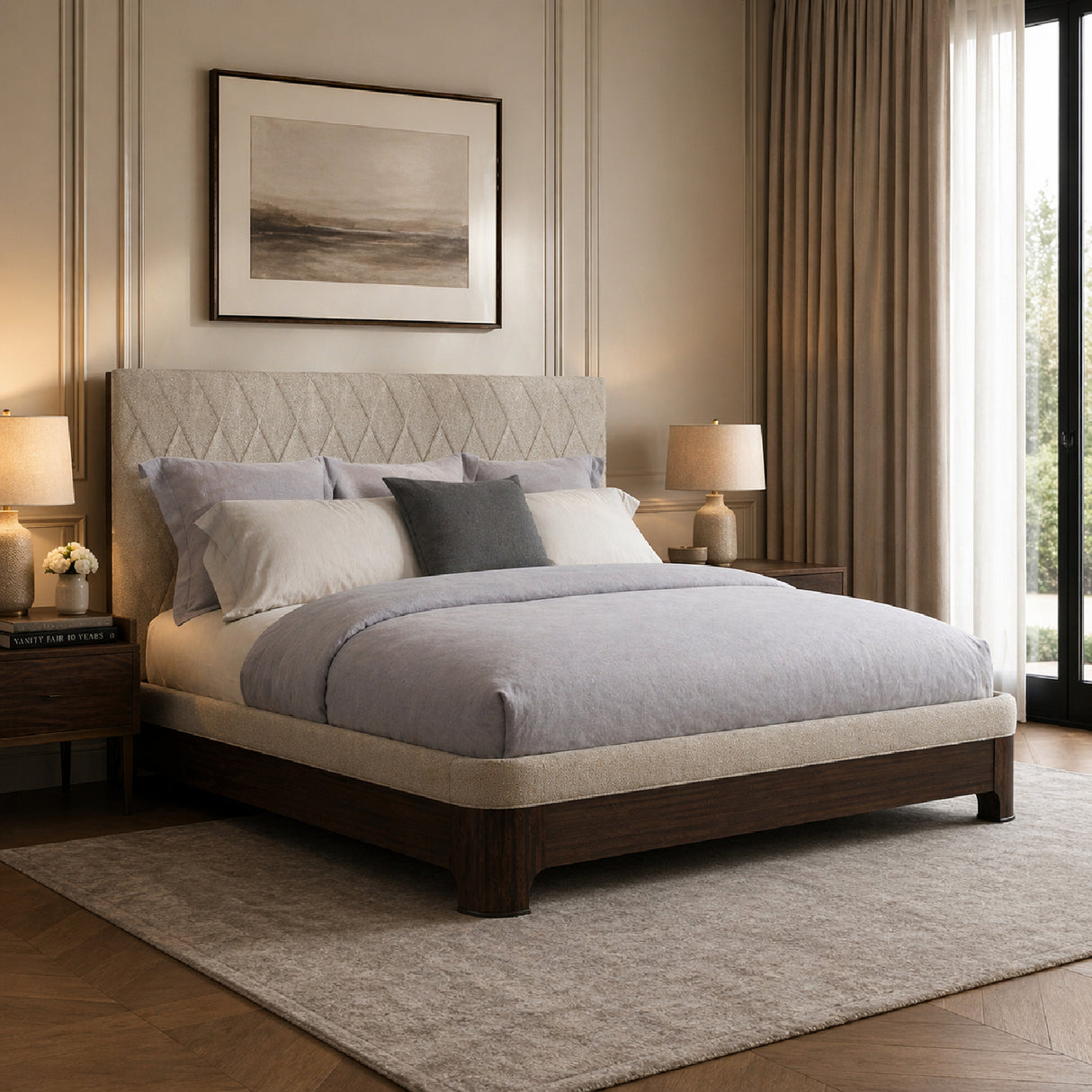 Neutral-Toned Quilted Bed | Oroa.com
