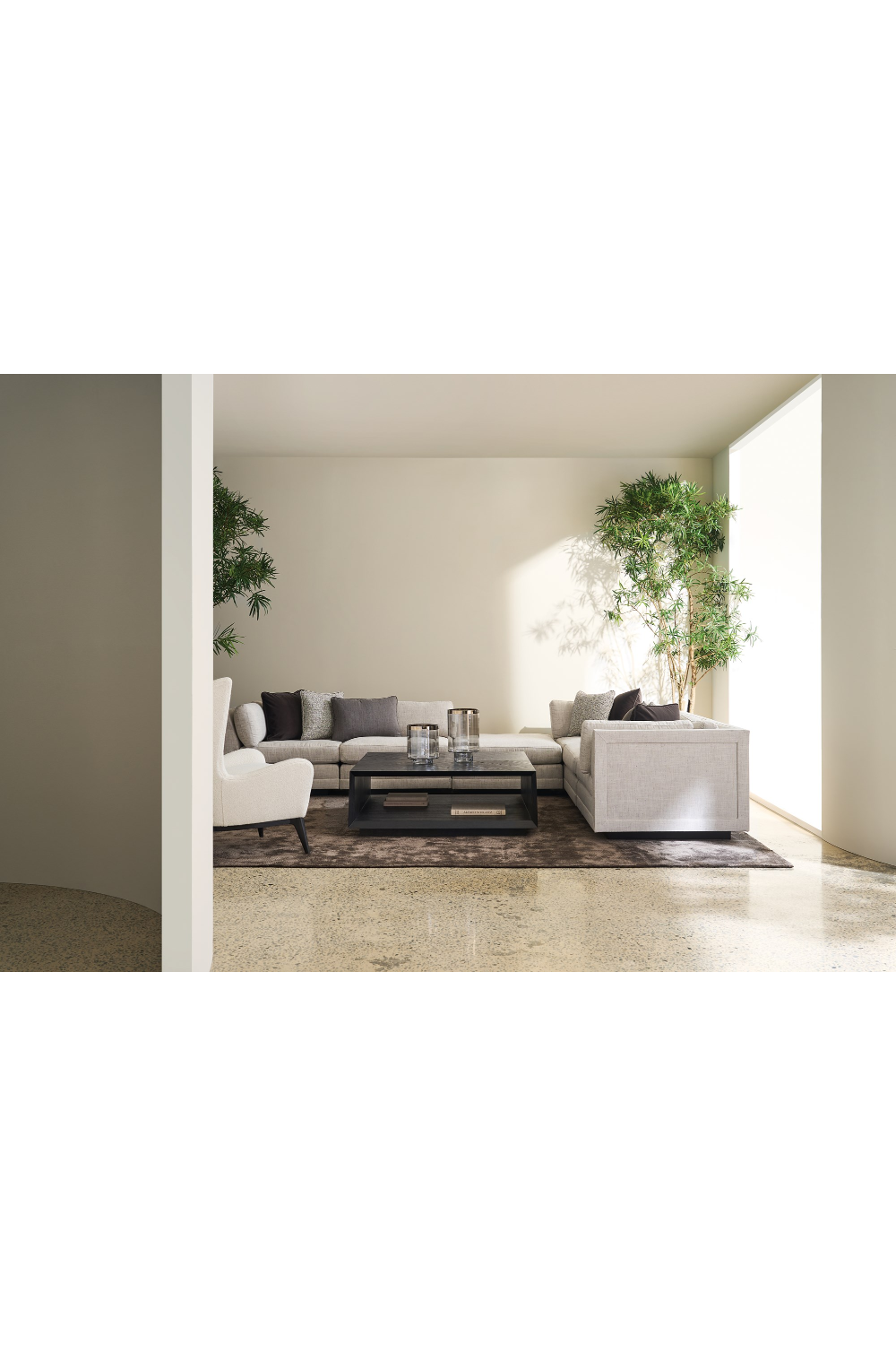 Beige Woven Ottoman | Oroa.com