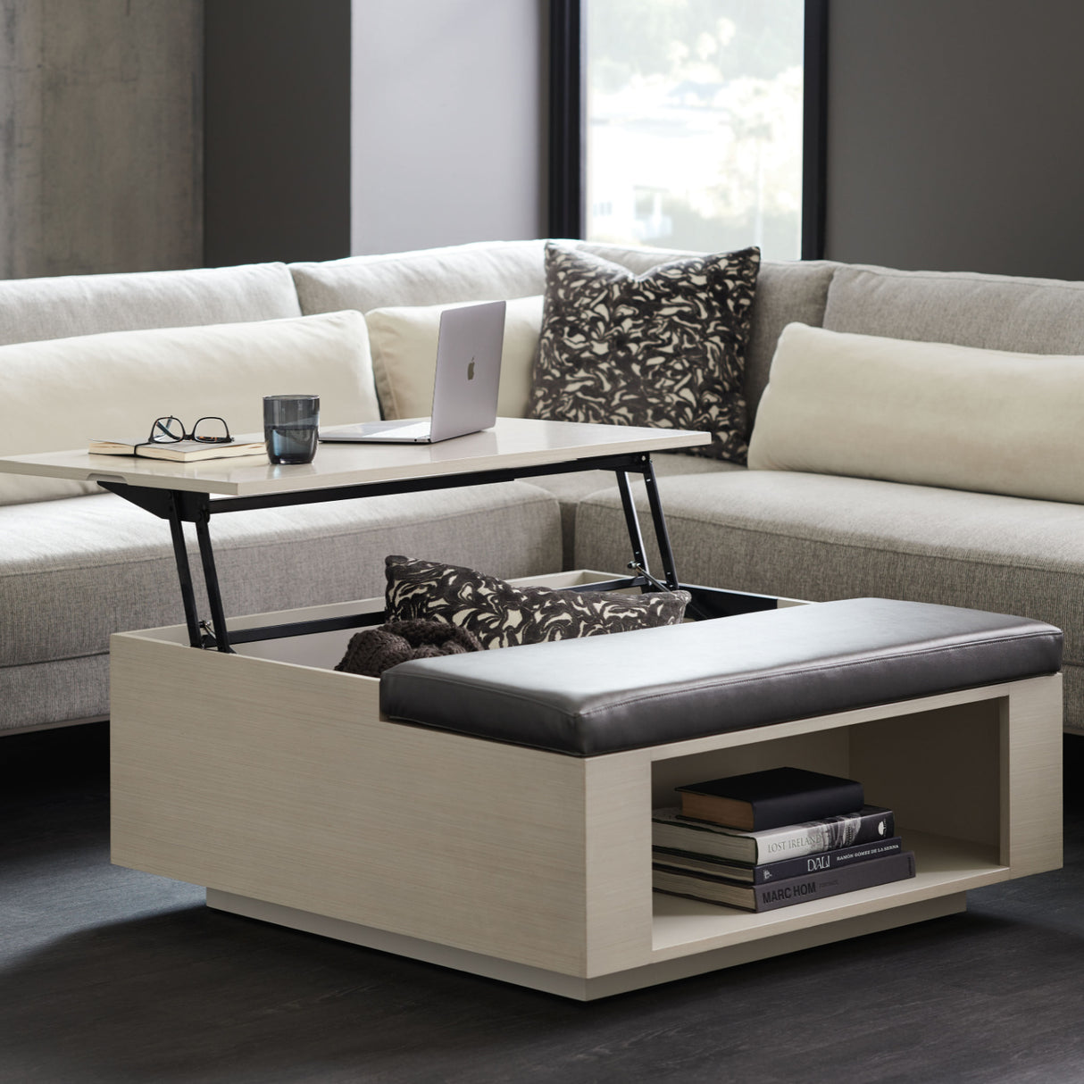 Taupe Lift-Top Coffee Table | Oroa.com