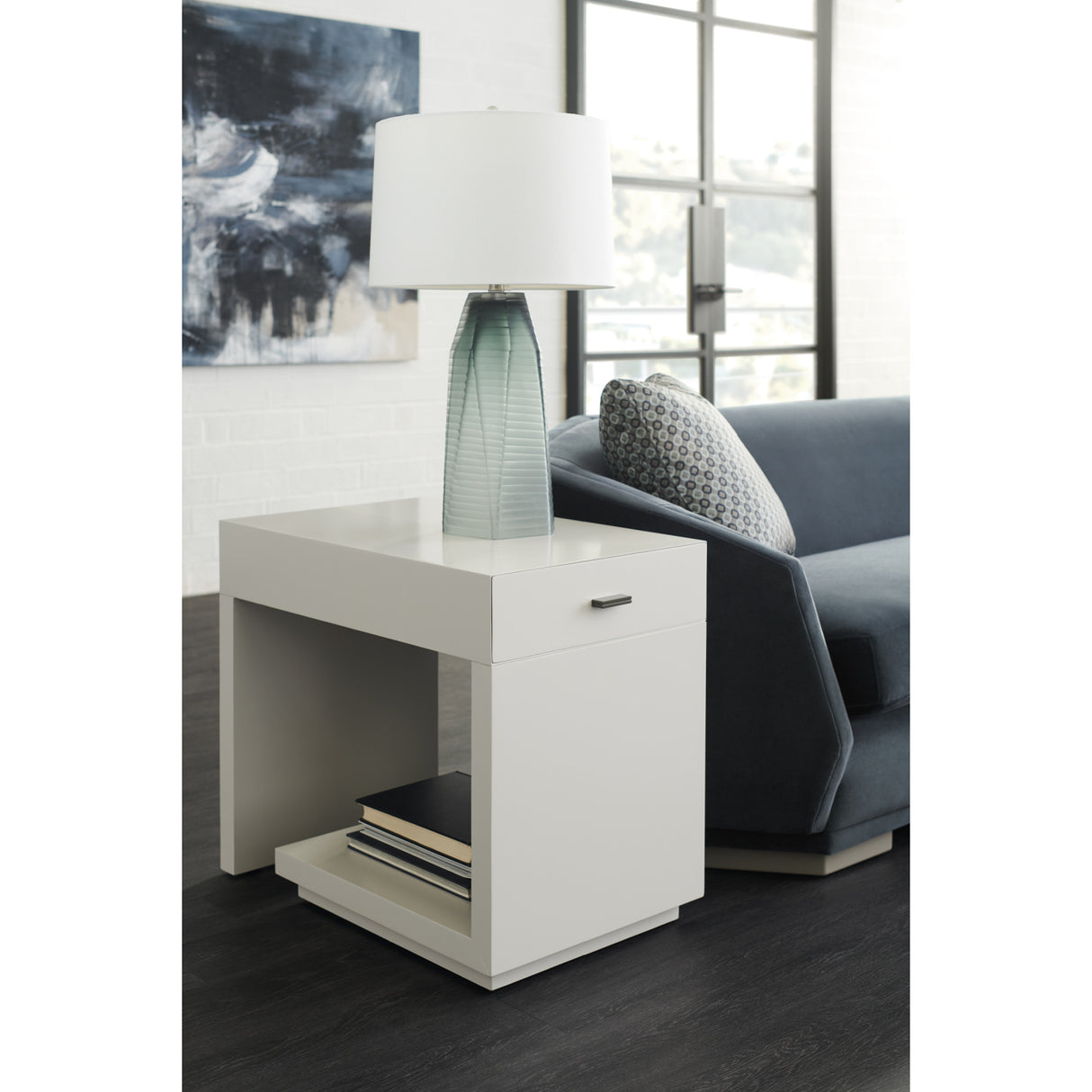 White 1-Drawer End Table | Oroa.com