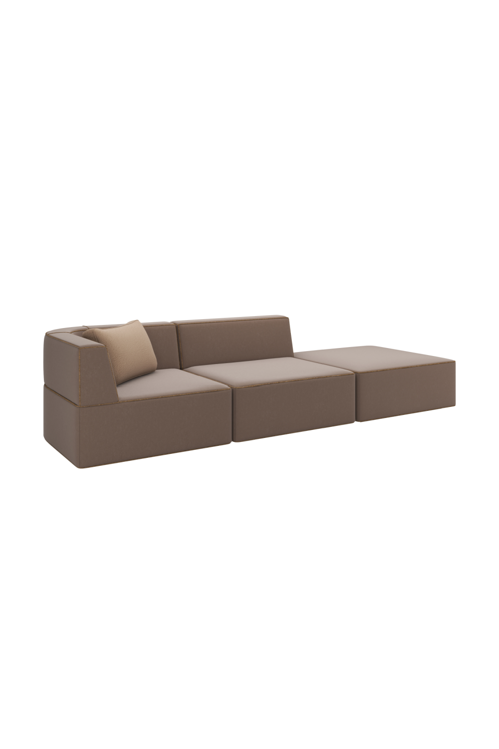 Gray Nubuck 3-Piece Sectional Sofa | Oroa.com