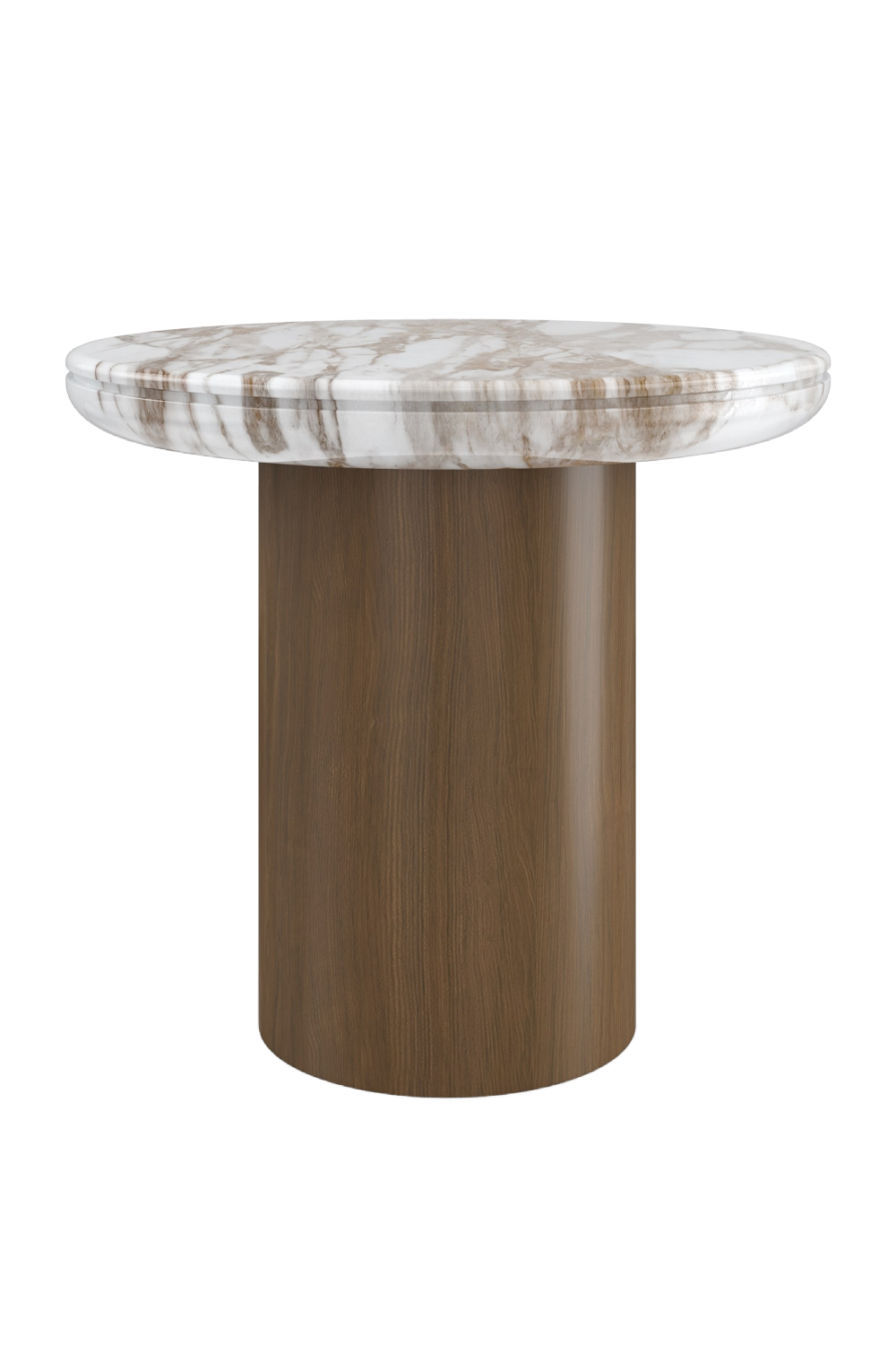 Cylindrical Walnut Base Side Table | Oroa.com
