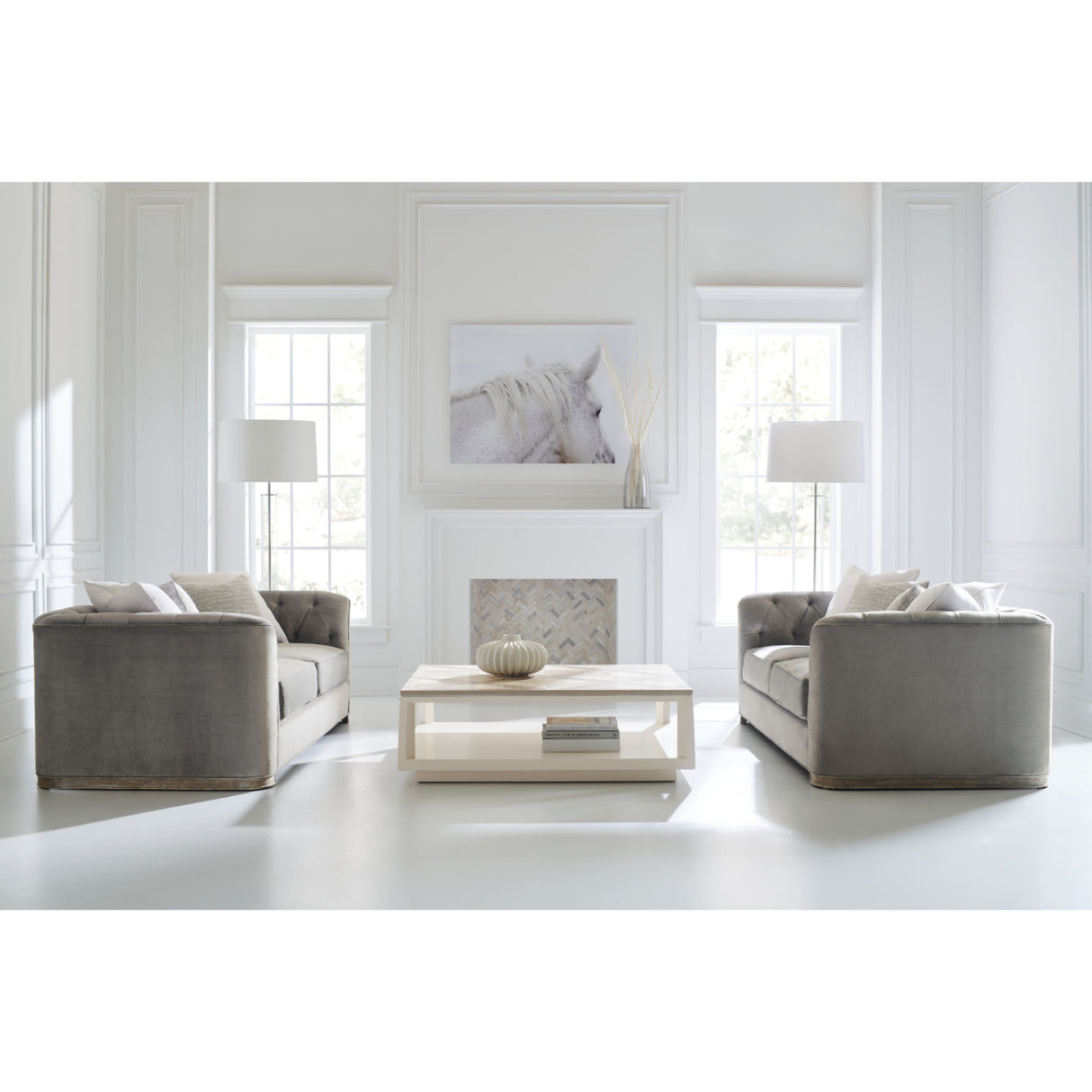 Gray Tufted Sofa | Oroa.com