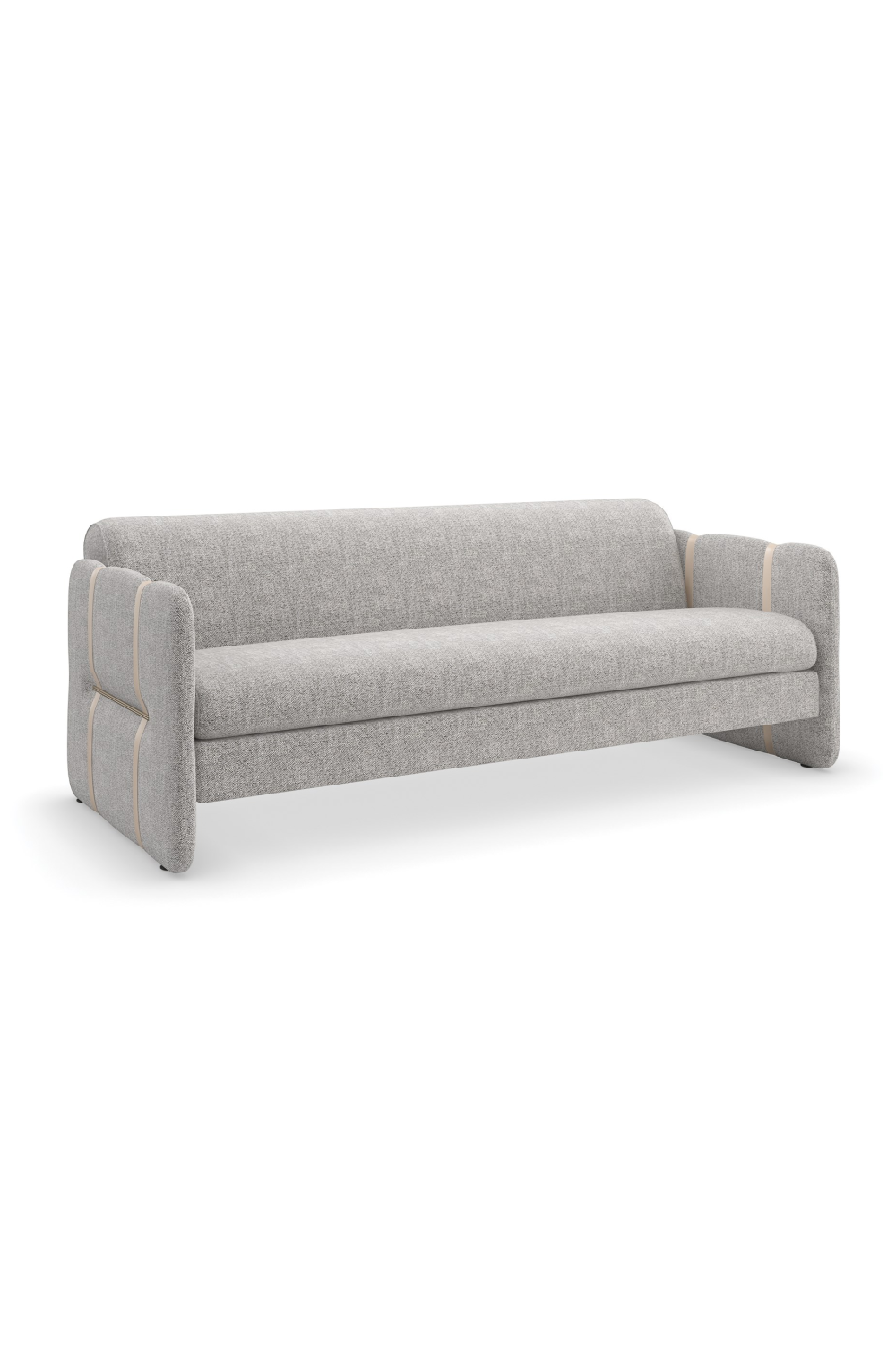 Taupe Leather Strapped Sofa | Oroa.com