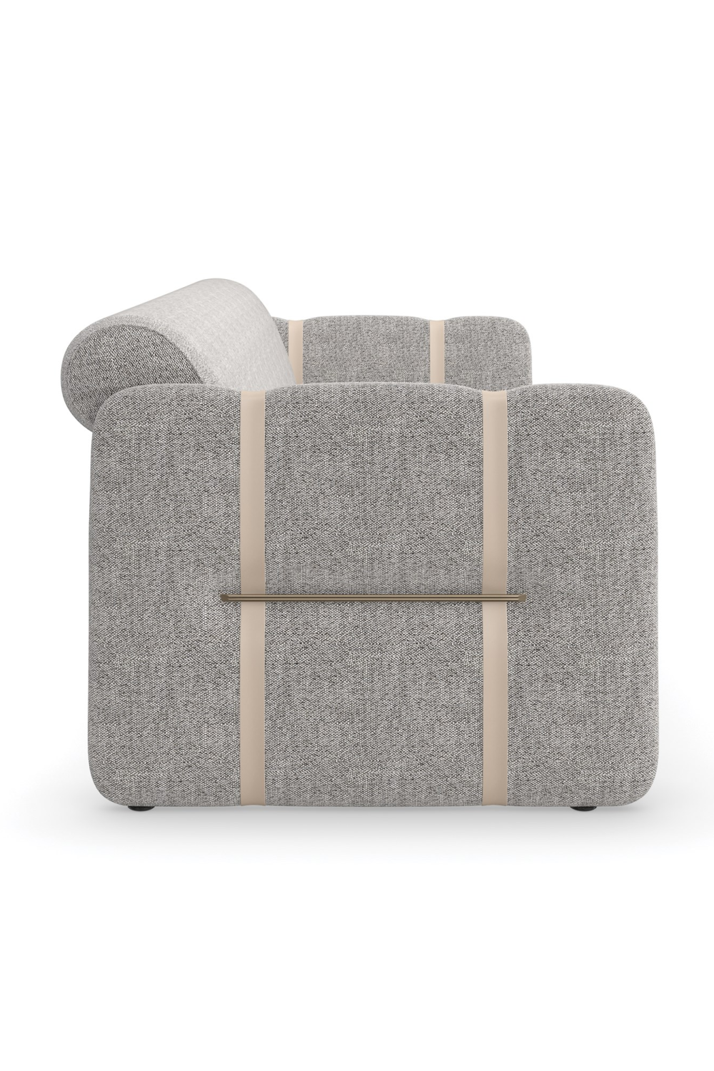 Taupe Leather Strapped Sofa | Oroa.com