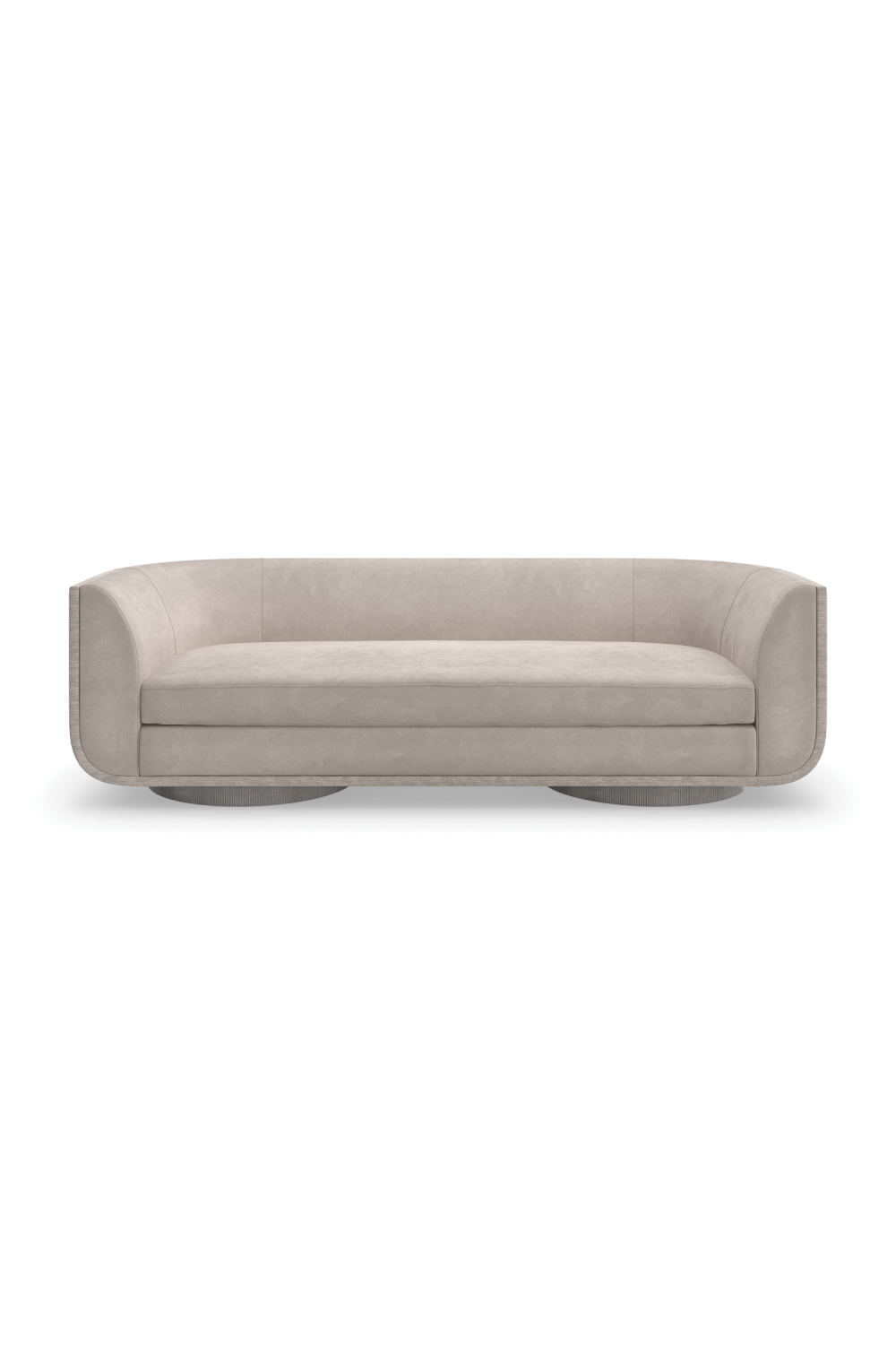Taupe Velvet Curved Sofa | Oroa.com