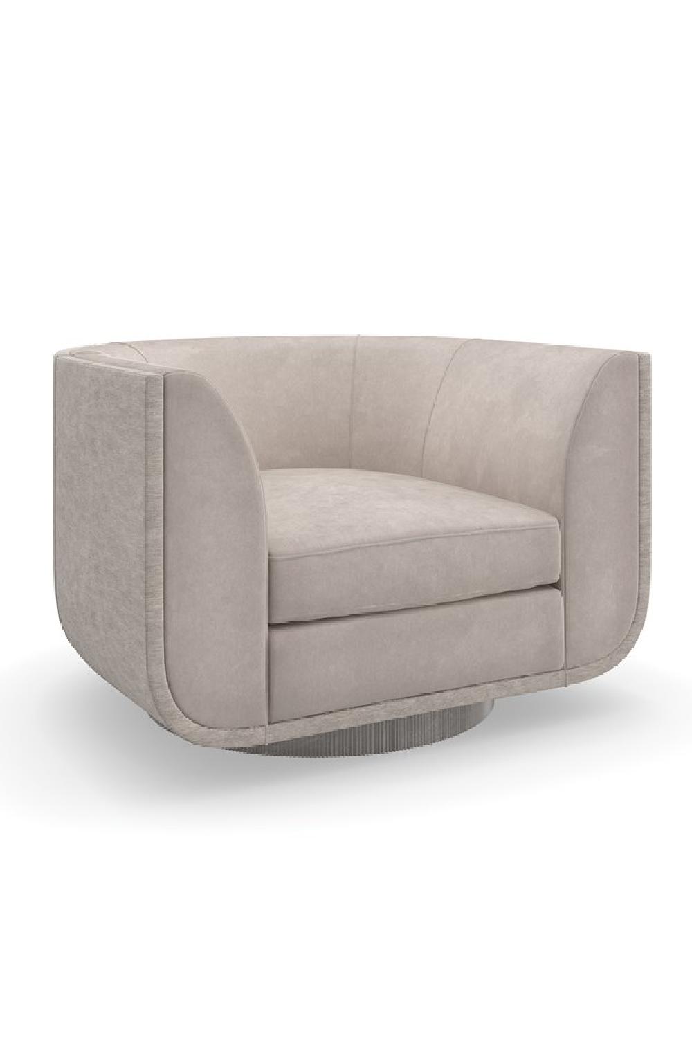 Taupe Velvet Swivel Lounge Chair | Oroa.com