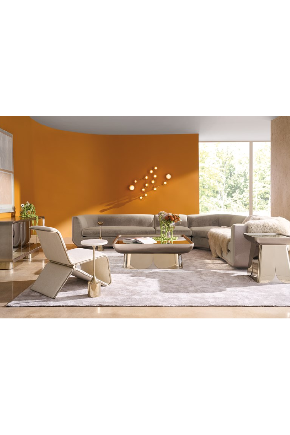 Taupe Velvet Lounge Chair | Oroa.com