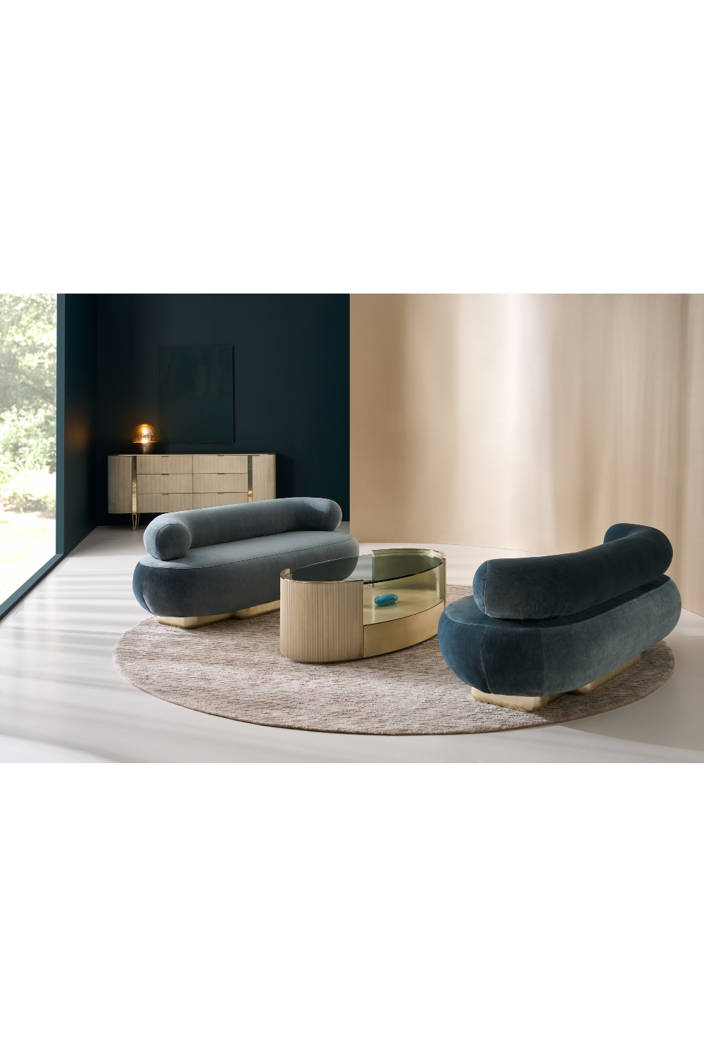 Bean-Shaped Velvet Sofa | Oroa.com