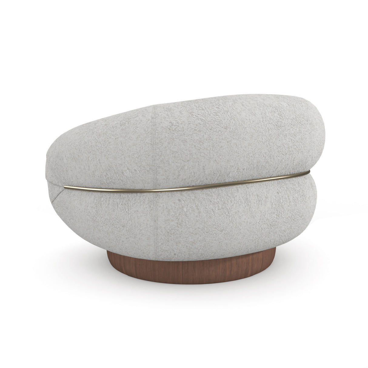 White Boucle Swivel Chair | Oroa.com