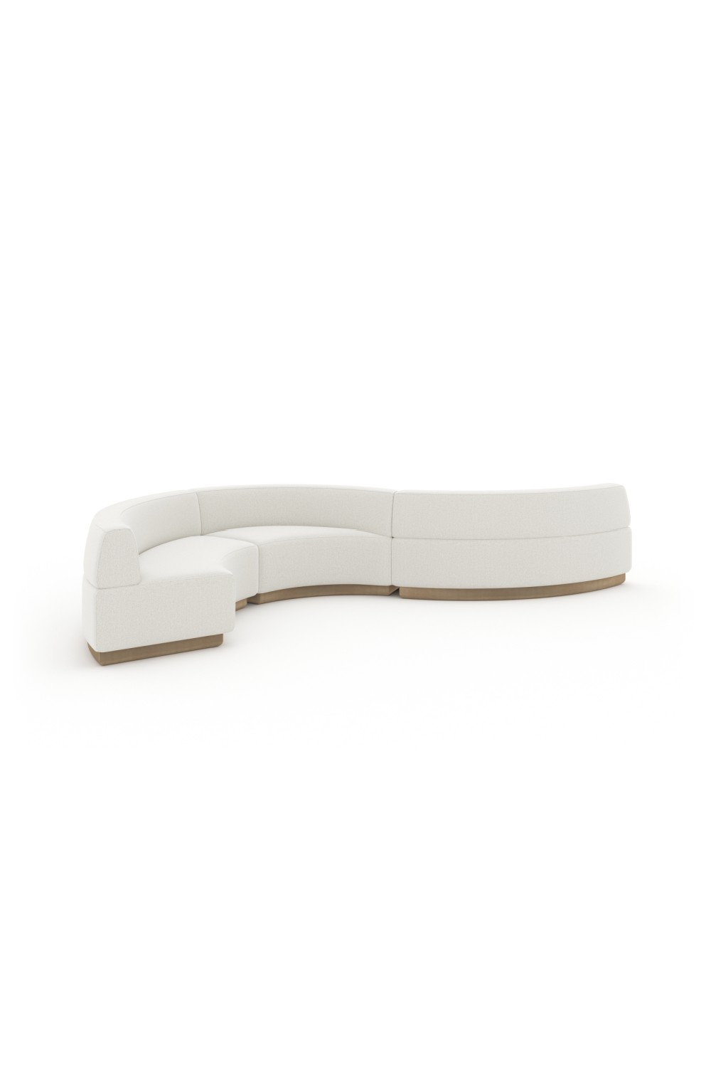 White Curved Armless Loveseat | Oroa.com