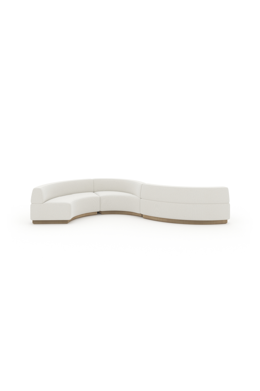 White Curved Armless Loveseat | Oroa.com