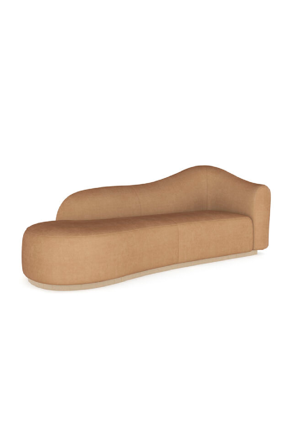 Light Brown Velvet Chaise Longue | Oroa.com