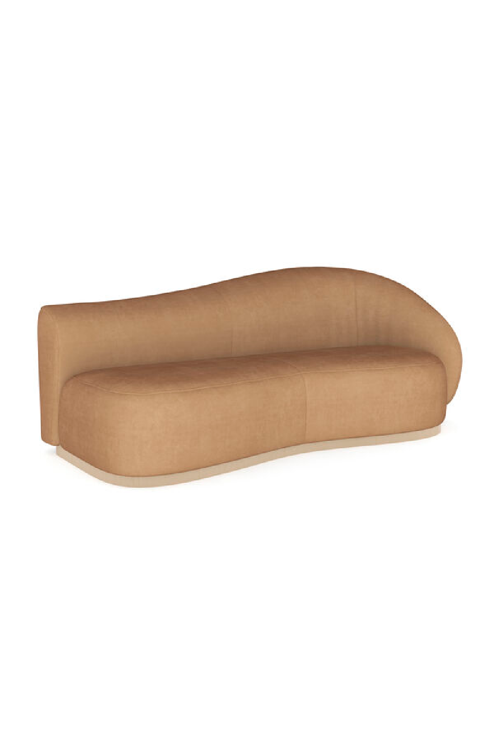 Light Brown Velvet Serpentine Sofa | Oroa.com