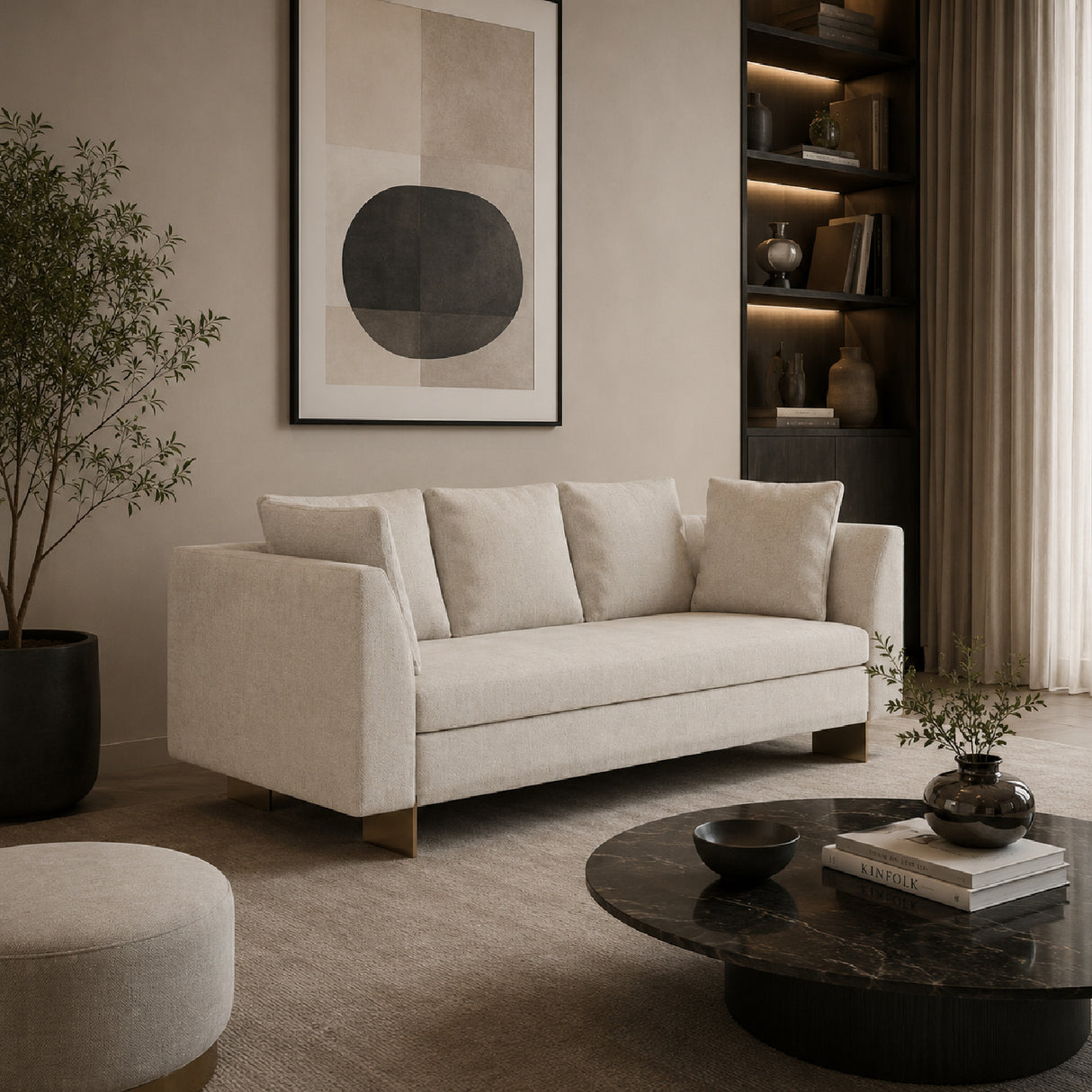 White Chenille Sofa | Oroa.com