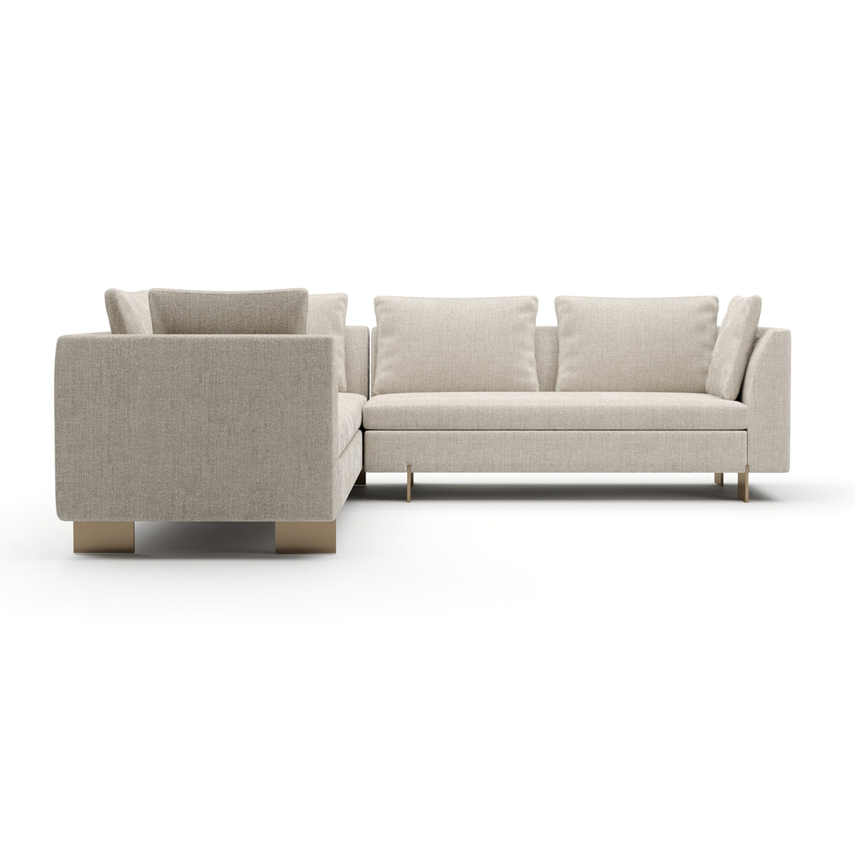 White Chenille Sectional Sofa L | Oroa.com