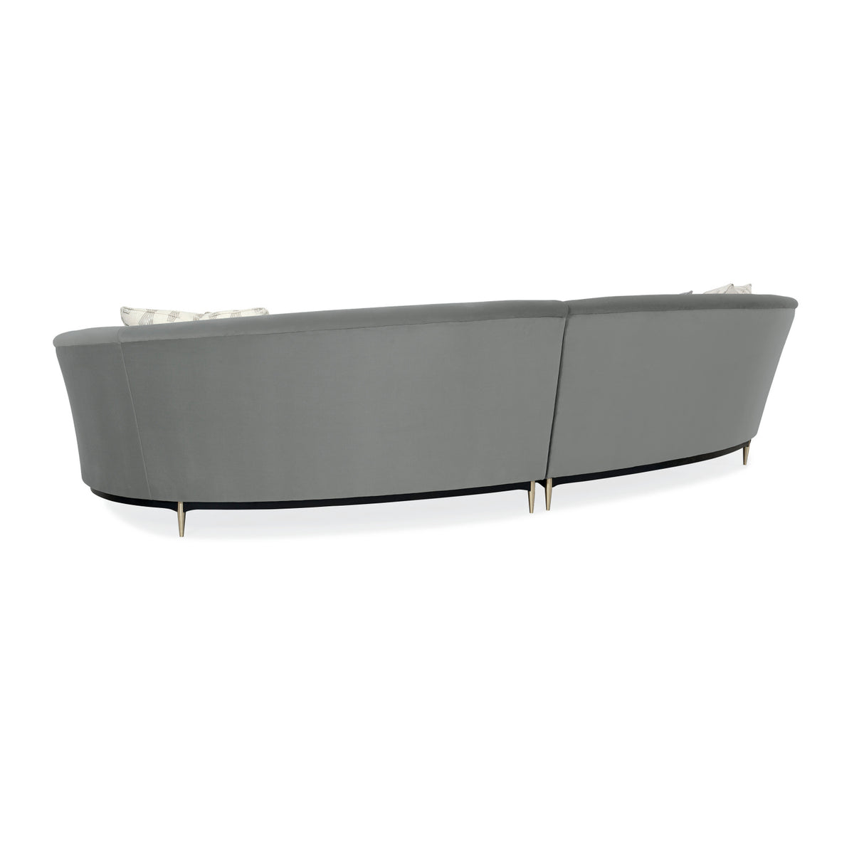Gray Velvet Right-Armed Loveseat | Oroa.com