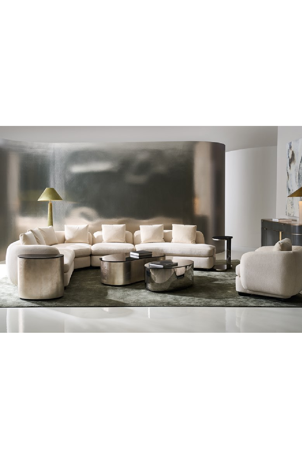 Ivory Linen Sectional Chair | Oroa.com