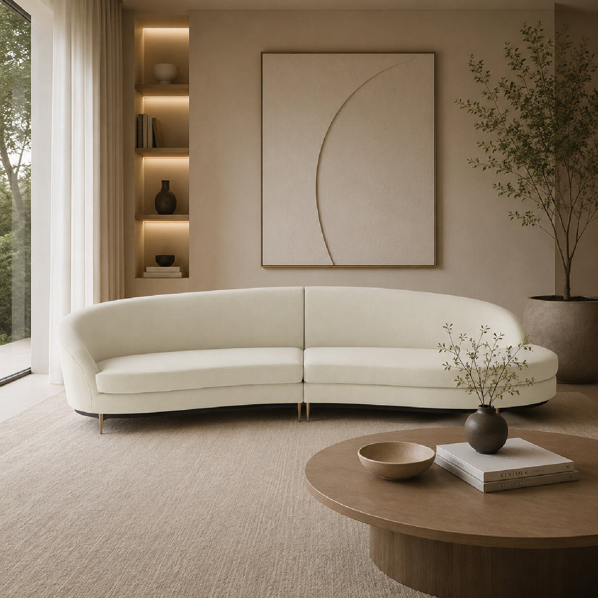 Curved 2-Piece Sectional Sofa | Oroa.com