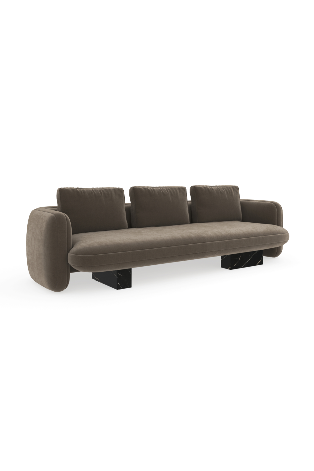 Taupe Velvet Sofa | Oroa.com
