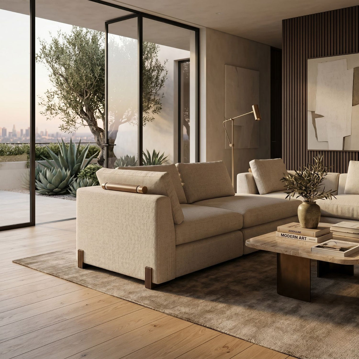 Cream Fabric Corner Sofa | Oroa.com
