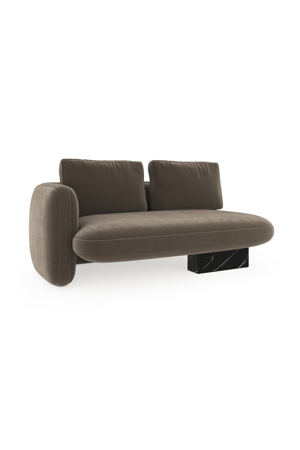 Taupe Velvet Loveseat | Oroa.com