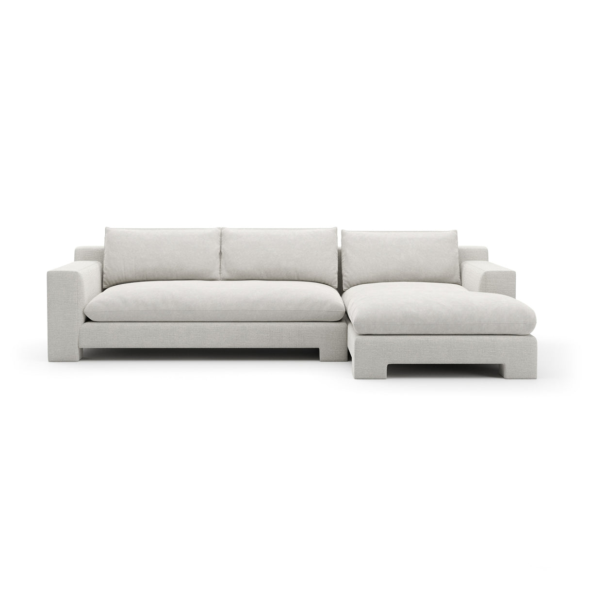 White Velvet Sectional Chaise | Oroa.com