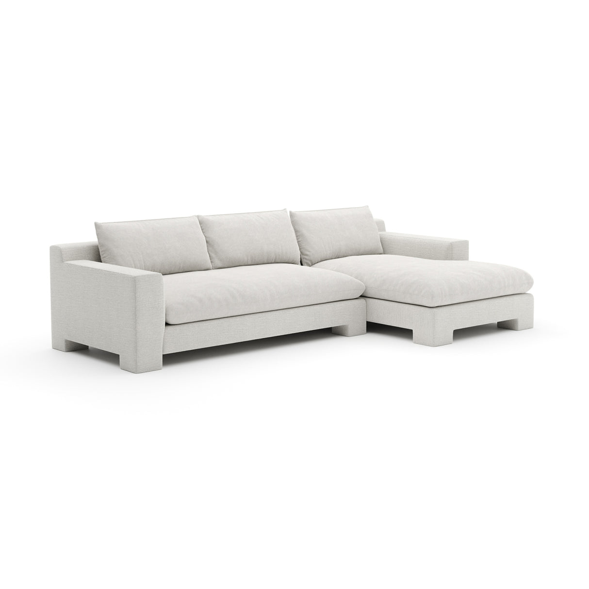 White Velvet Sectional Chaise | Oroa.com