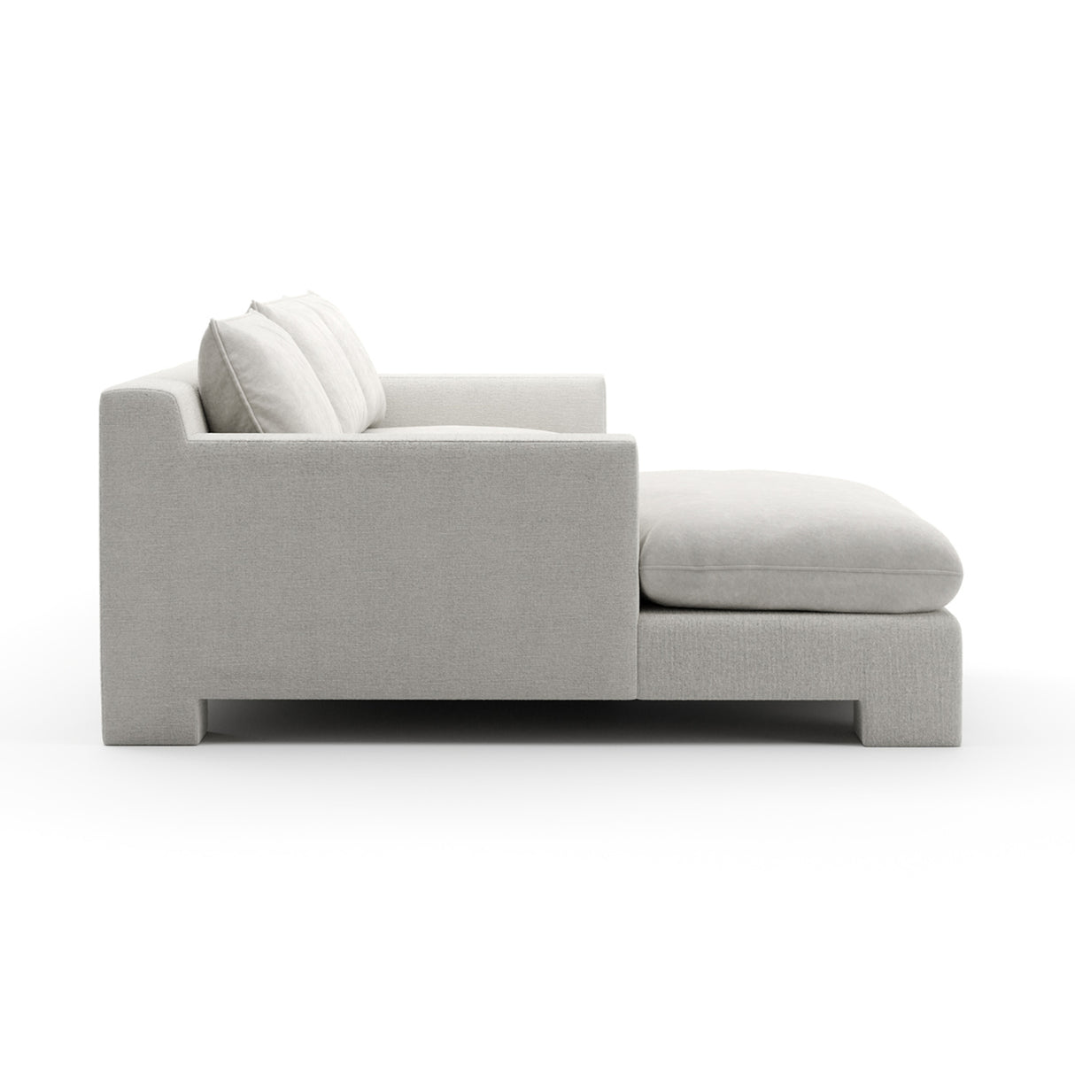 White Velvet Sectional Chaise | Oroa.com