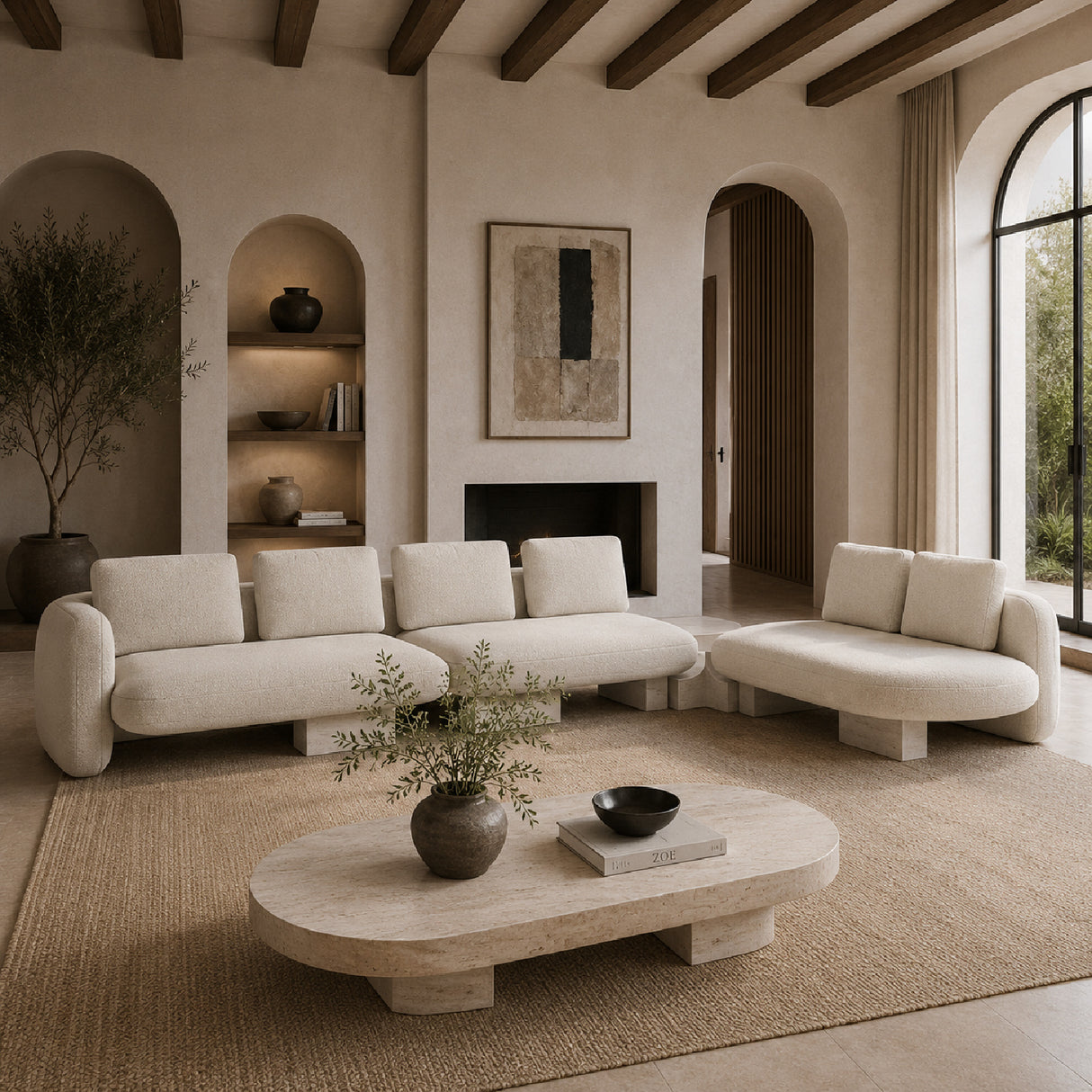 Bumper Linen Sectional Sofa L | Oroa.com