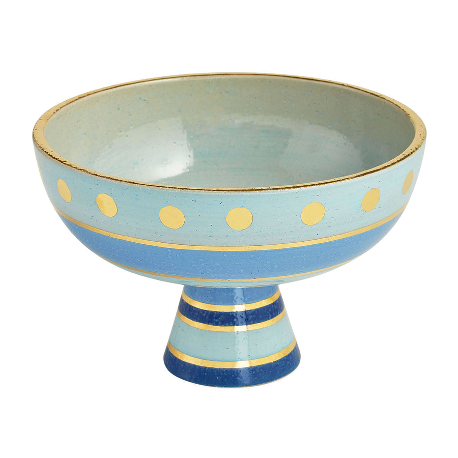 Hand-Painted Stoneware Pedestal Bowl M | Oroa.com