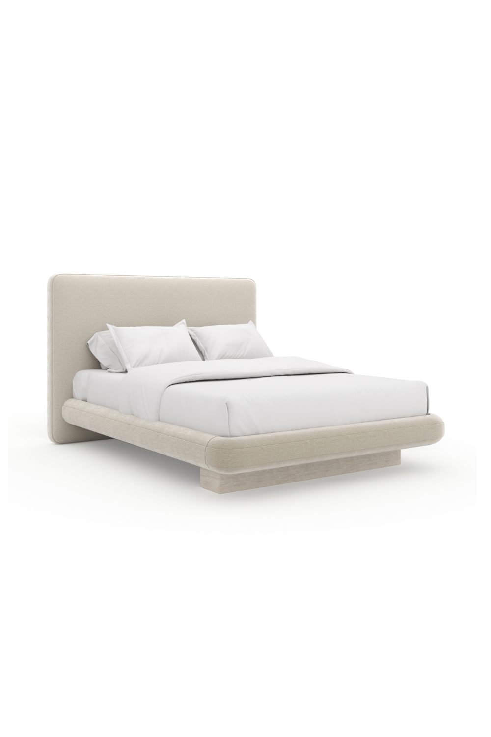 Ivory Vintage Velvet Queen Bed | Oroa.com