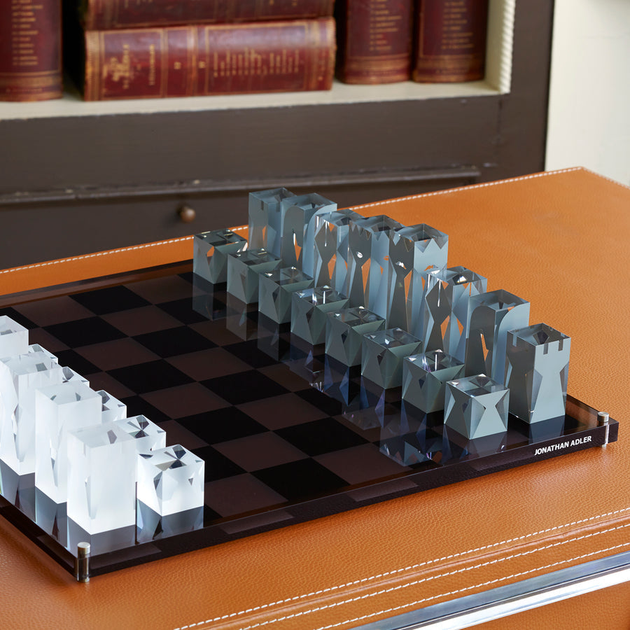 Smoked & Clear Acrylic Chess Set | Oroa.com
