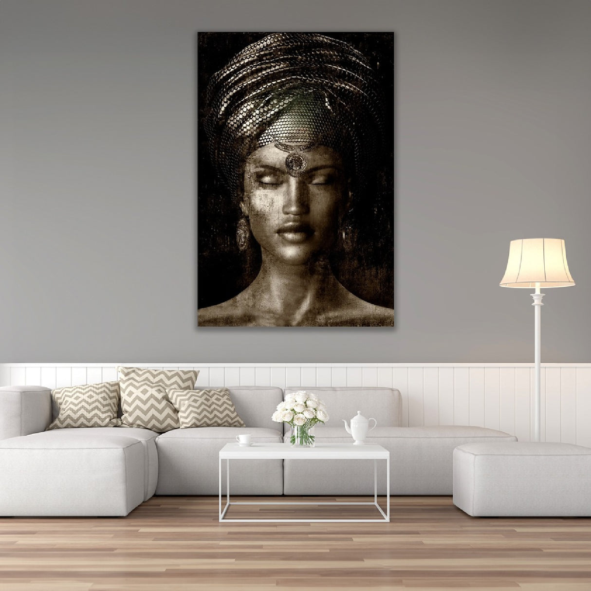 Modern European furniture - Woman With Headdress Artwork - www.oroa.com | Oroa.com