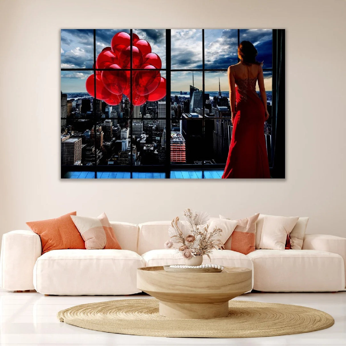 Red Gowned Girl Photographic Art | Oroa.com