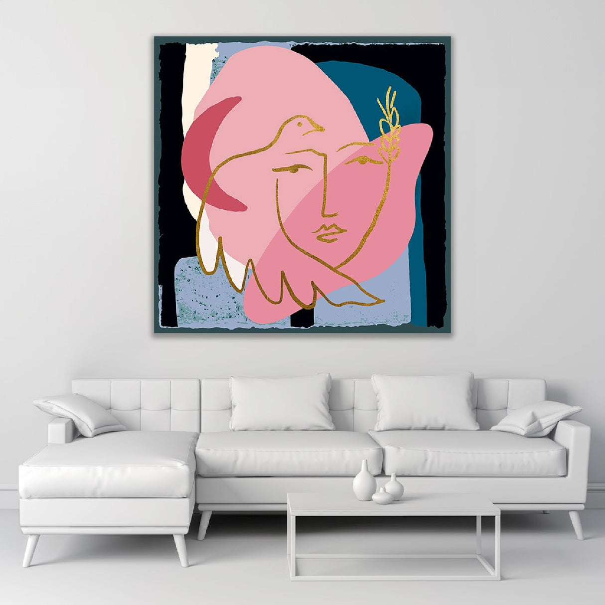 Dove & Face Art Print | Oroa.com