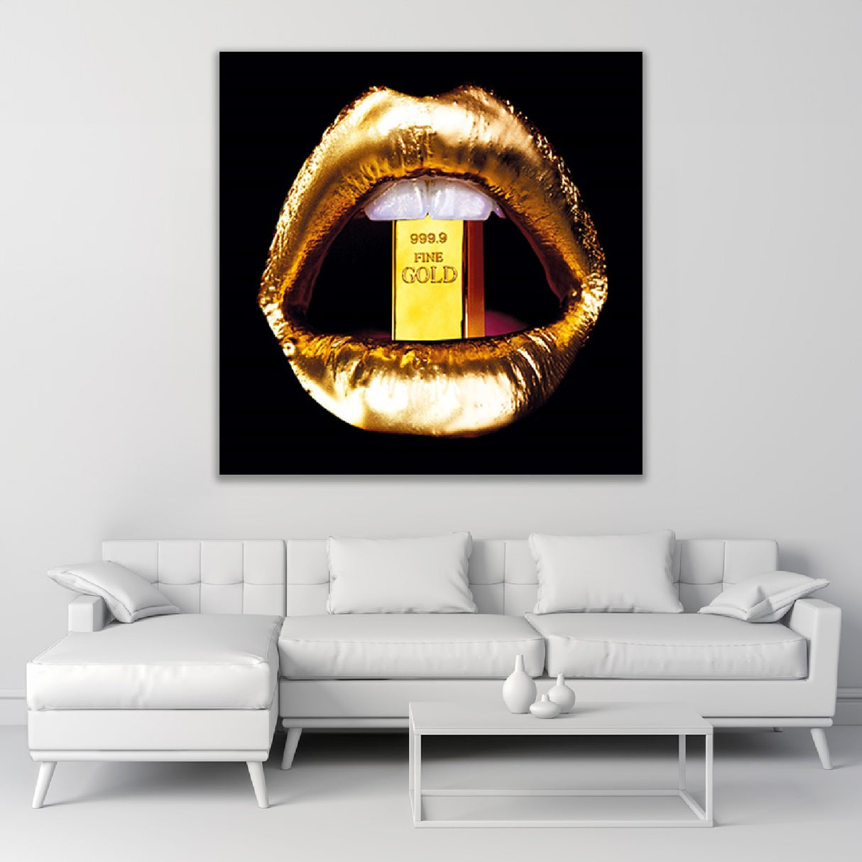 Gold Bar Lips Photographic Art | Oroa.com