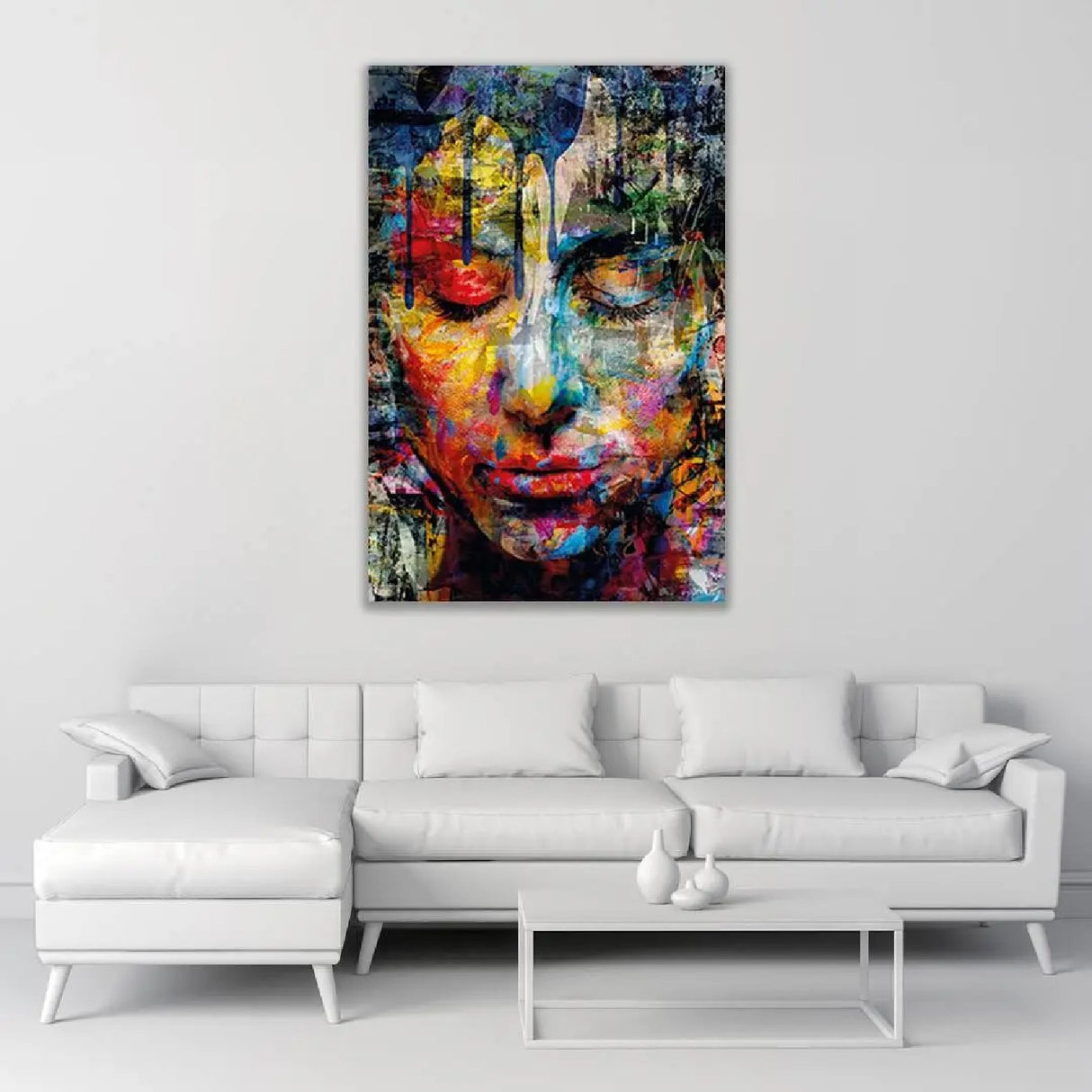 Modern European furniture - Multi-Colored Face Plexiglass Artwork - www.oroa.com | Oroa.com
