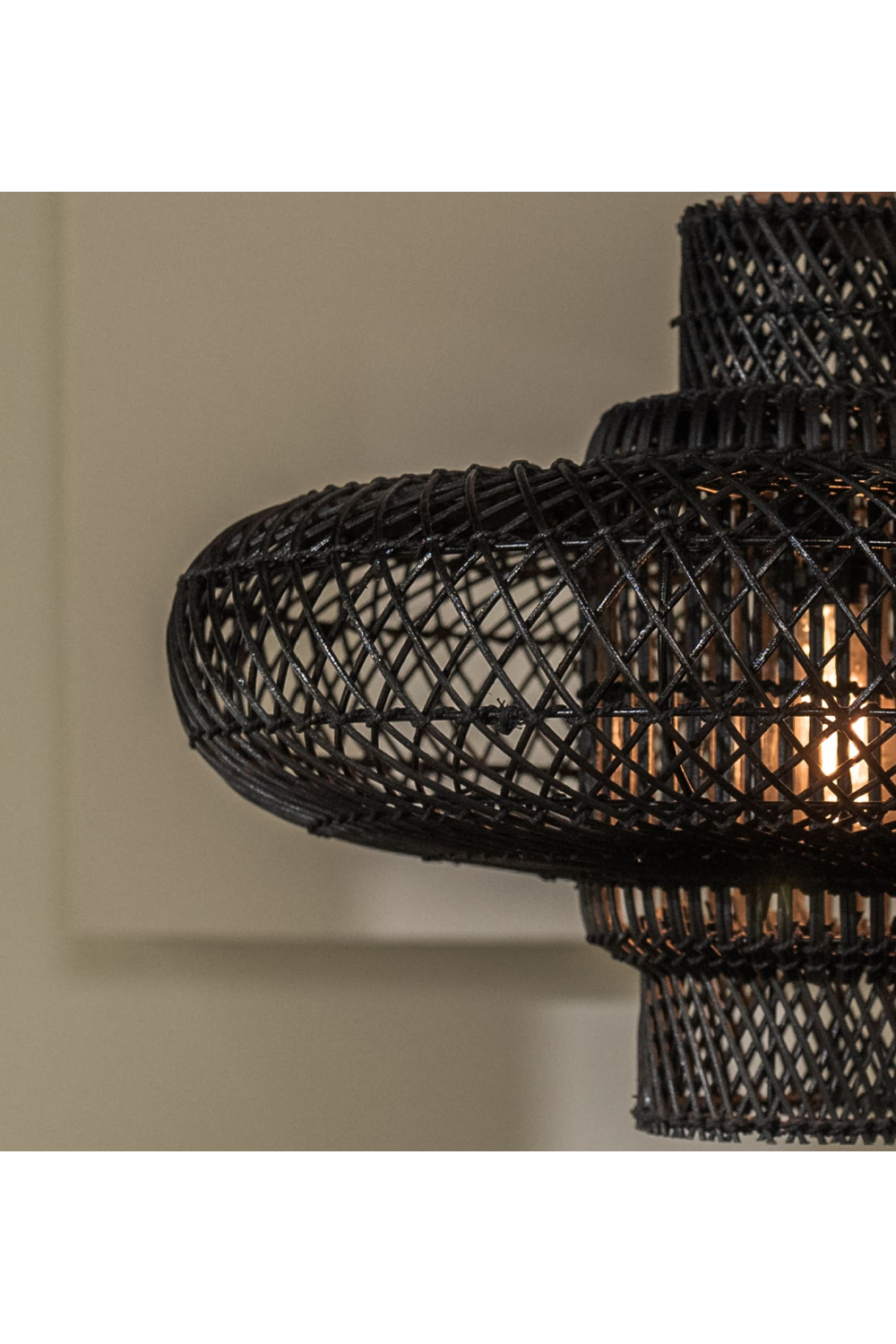 Black Rattan Modern Lampshade | Oroa.com