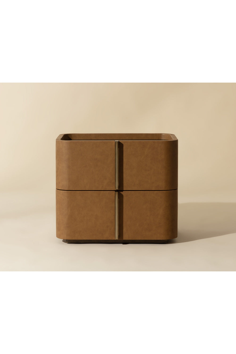 Modern European furniture - Leather-Look 2-Drawer Nightstand - www.oroa.com | Oroa.com